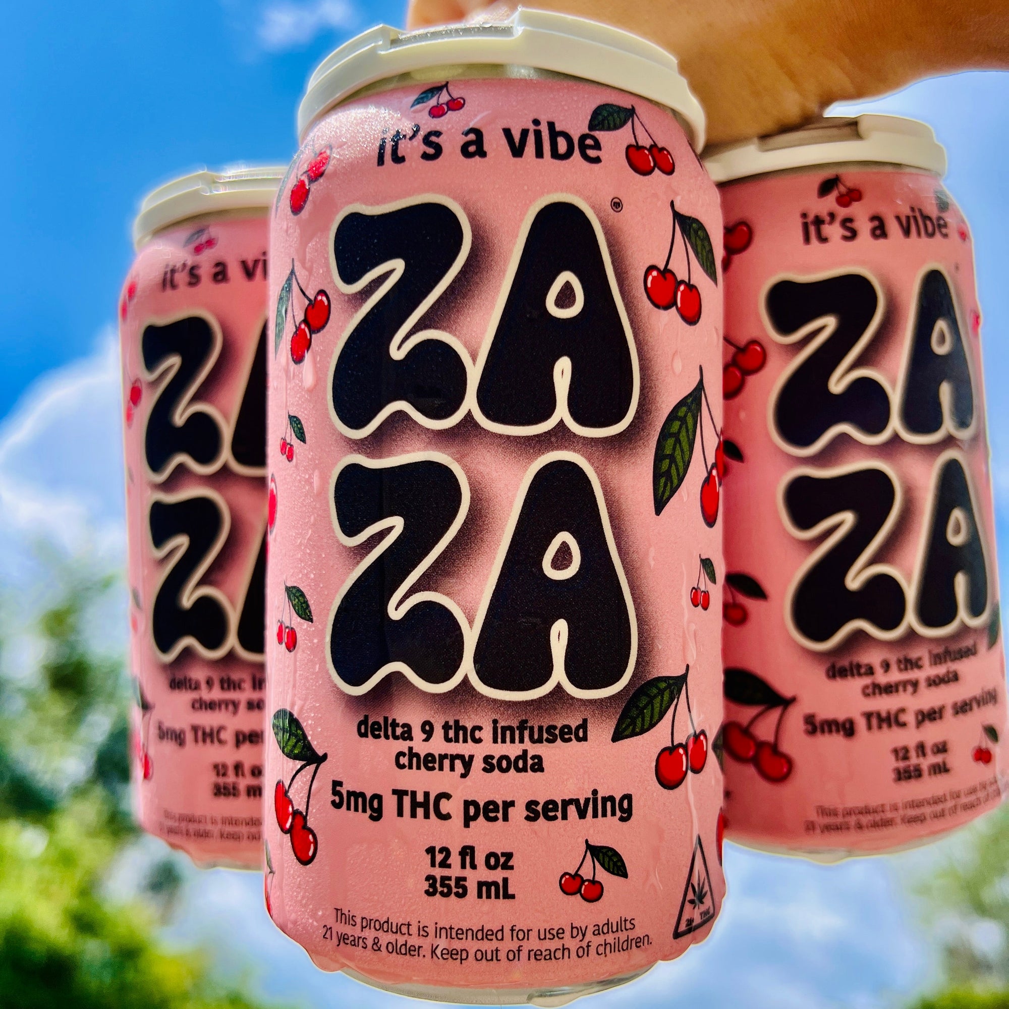 4 pack - ZAZA CHERRY SODA - 5mg 12OZ