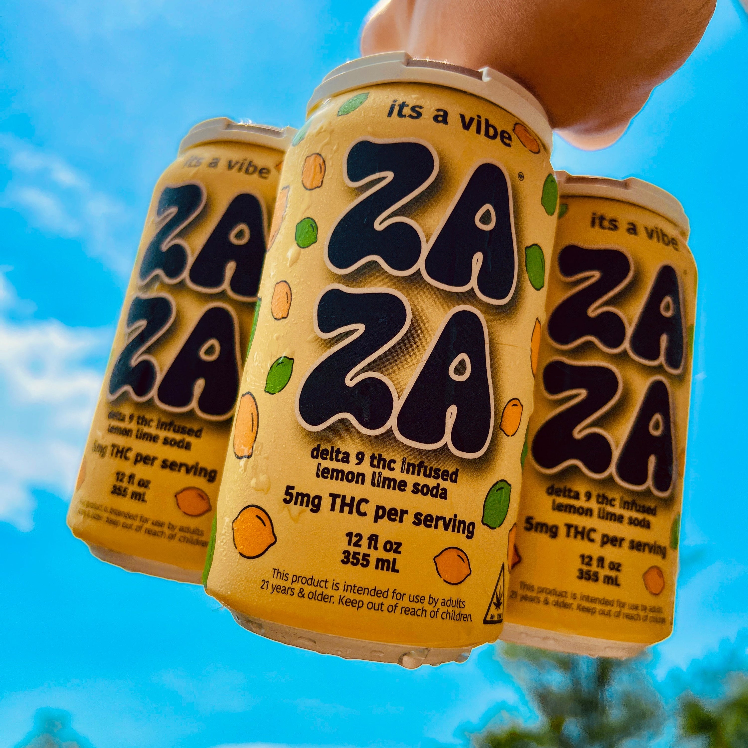 4 pack - ZAZA LEMON LIME SODA - 5mg 12OZ