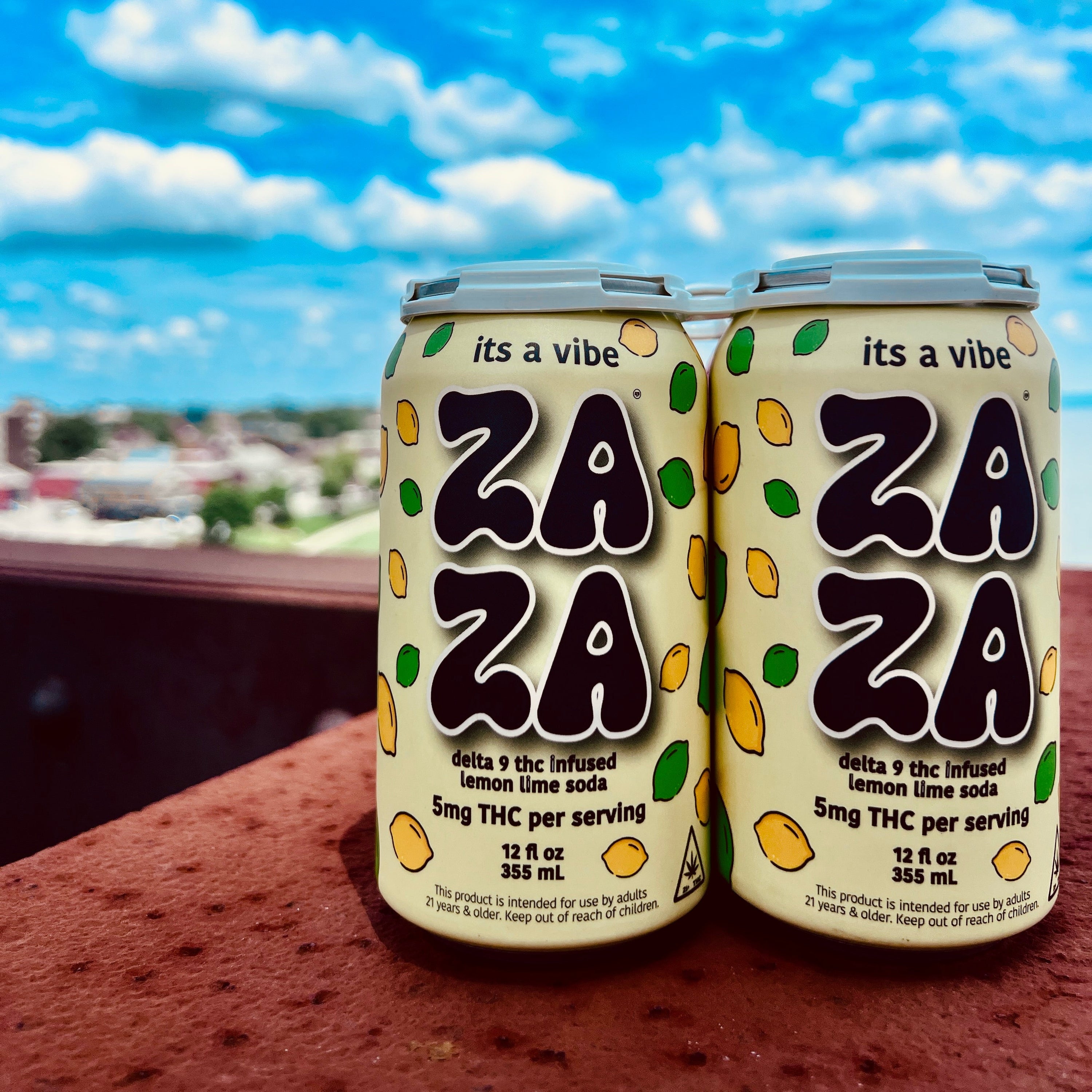 4 pack - ZAZA LEMON LIME SODA - 5mg 12OZ