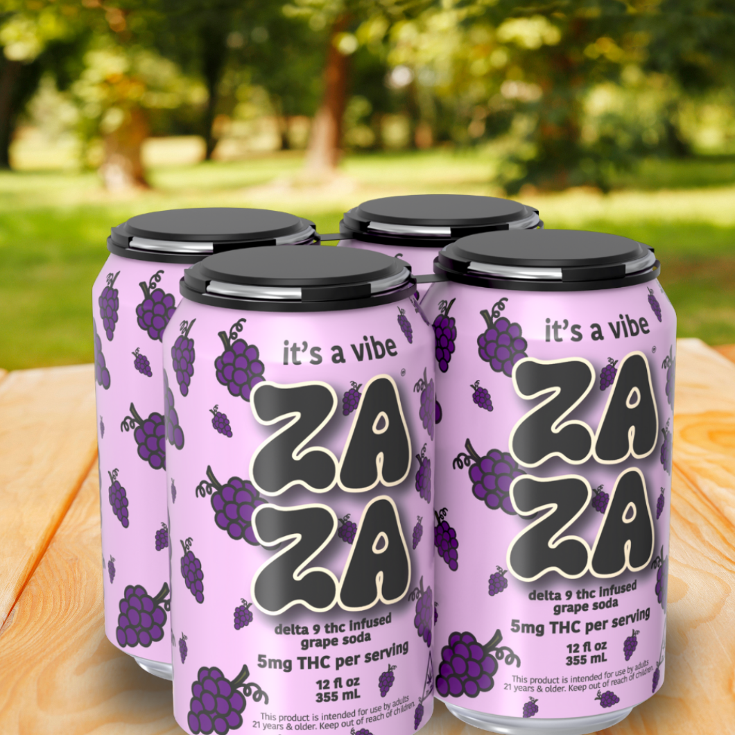 4 pack - ZAZA GRAPE SODA - 5mg 12OZ