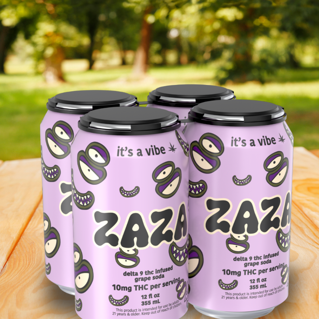 4 pack - ZAZA GRAPE SODA - 10mg 12OZ