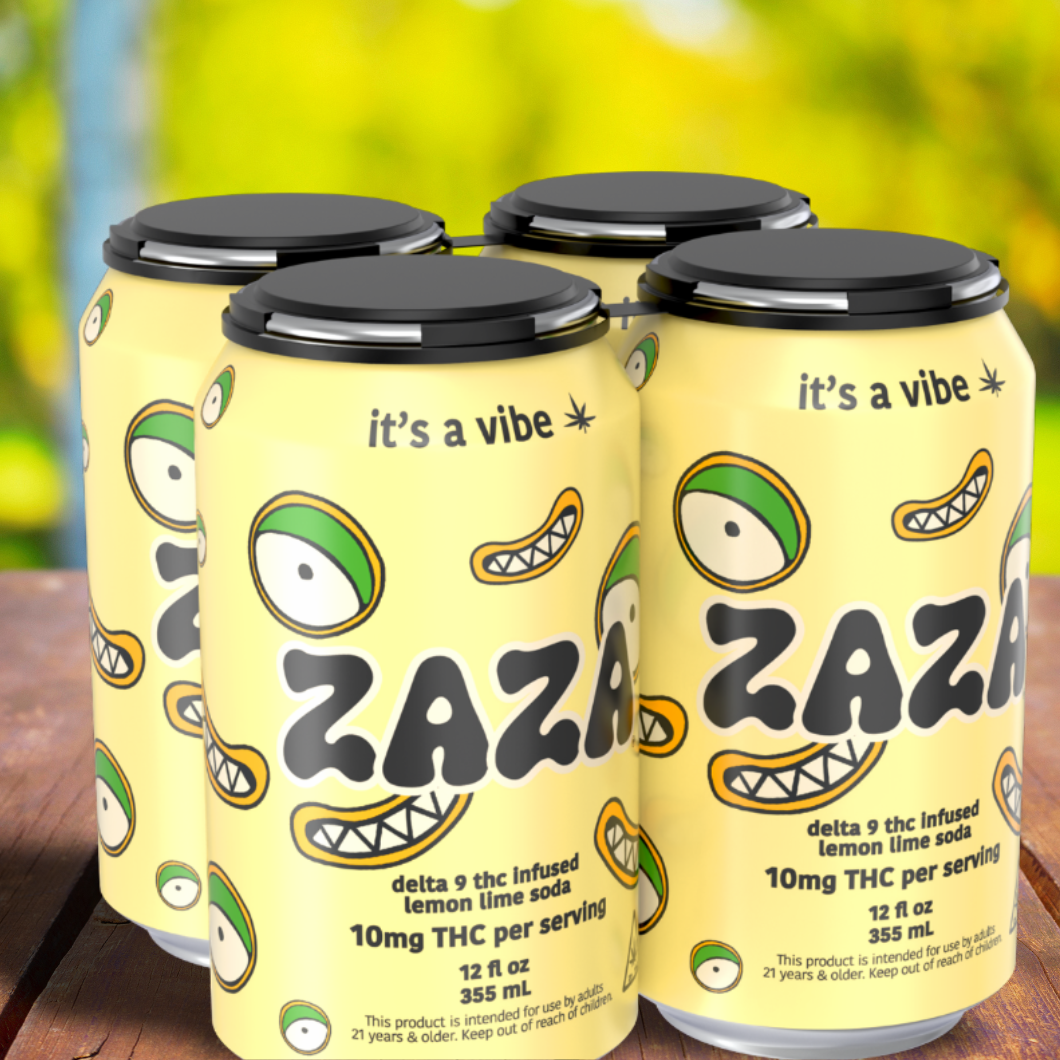 4 pack - ZAZA LEMON LIME SODA - 10mg 12OZ
