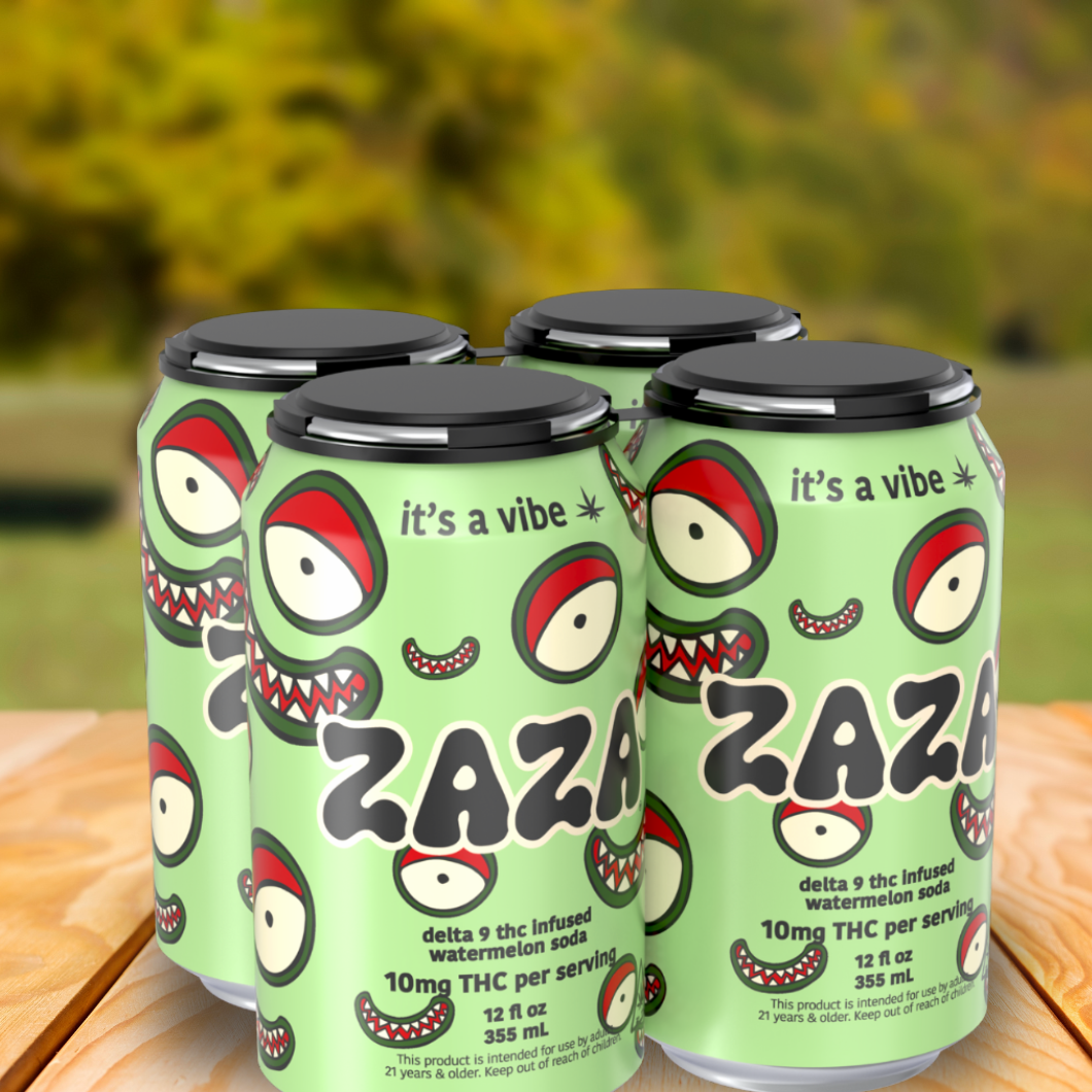 4 pack - ZAZA WATERMELON SODA - 10mg 12OZ